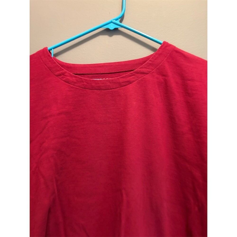 Talbots Tunic Top Womens XL Pink Pullover Crew Neck Long Sleeve Side - Picture 2 of 9
